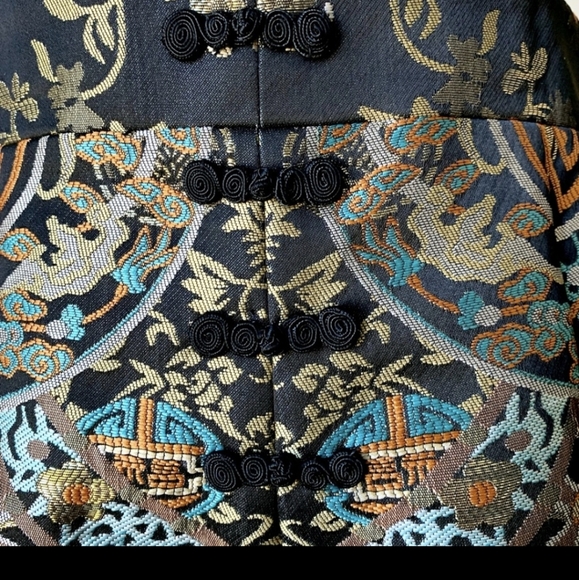 🔱 CAMILLA Black Dynasty Days Open-back Brocade Fitted Playsuit 🔱 - Picture 9 of 16